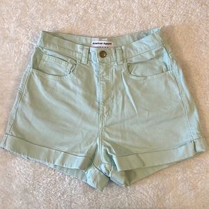 EUC 🍬 American Apparel Sz 26 / S Mint Hot Pant High Waist Denim Shorts